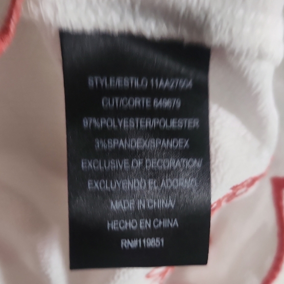 Heart And Soul White and Pink Flutter Sleeve Cold Shoulder Blouse Size MedNWT - Picture 6 of 7